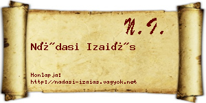 Nádasi Izaiás névjegykártya